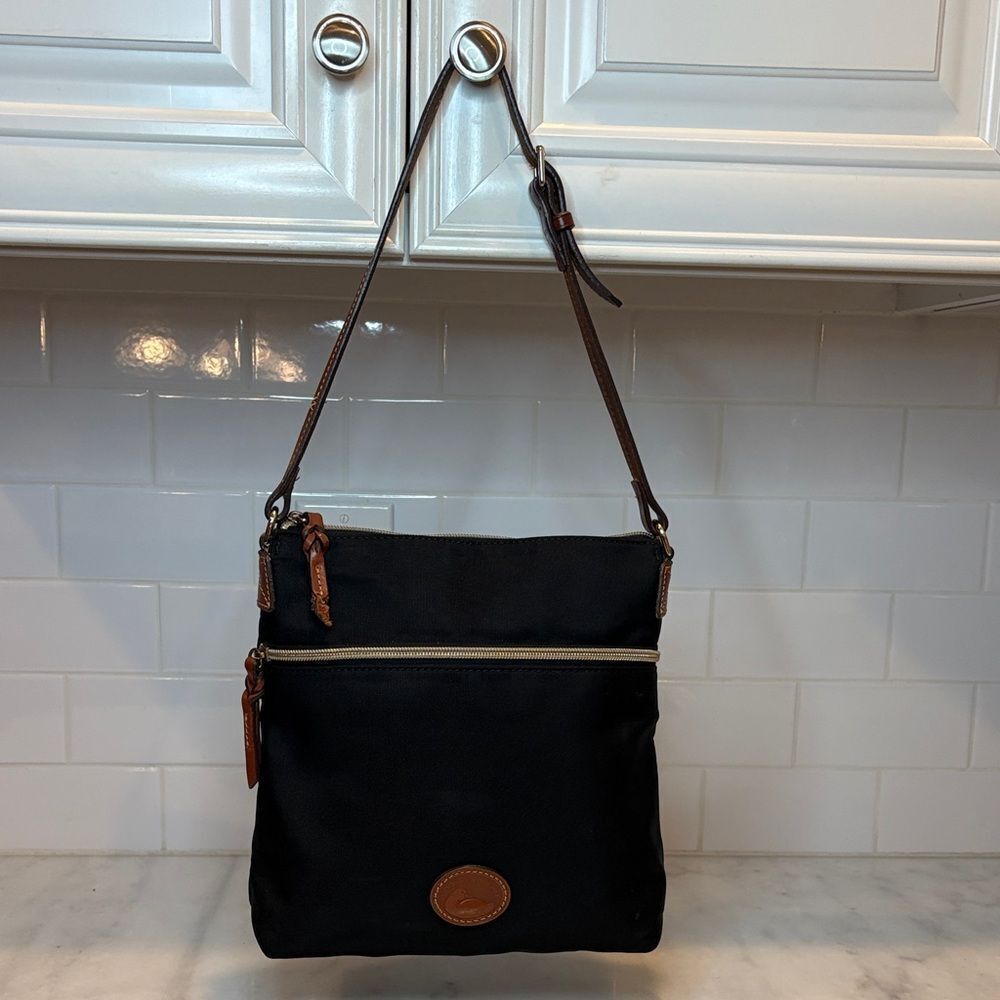 Dooney & Bourke Purse Handbag Canvas Leather-Trimmed Shoulder Bag Pocketbook
